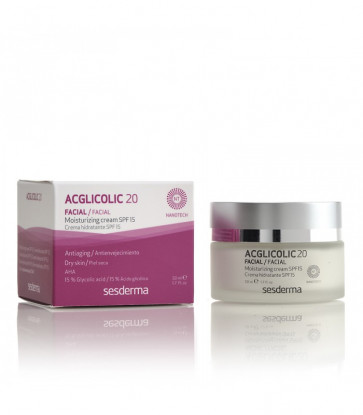 Sesderma ACGLICOLIC 20 drėkinamasis kremas SPF15 50 ml nemokamas pristatymas